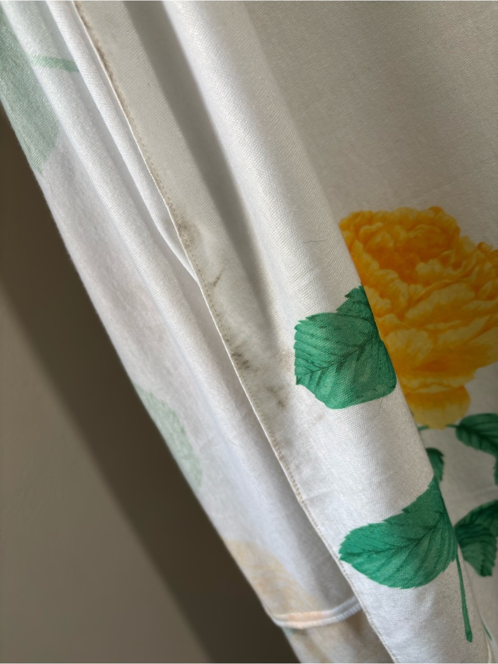 J. Ellis Vintage White Maxi Dress with Yellow Floral Print and Belt Size 10 - Picture 11 of 14